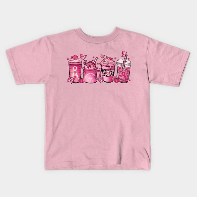 Breast Cancer Coffee Kids T-Shirt by Ken Adams Store